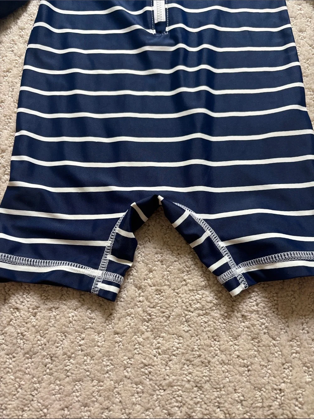 Carter's Navy and White Striped Long-Sleeve Rashguard with Anchor, Size 24m